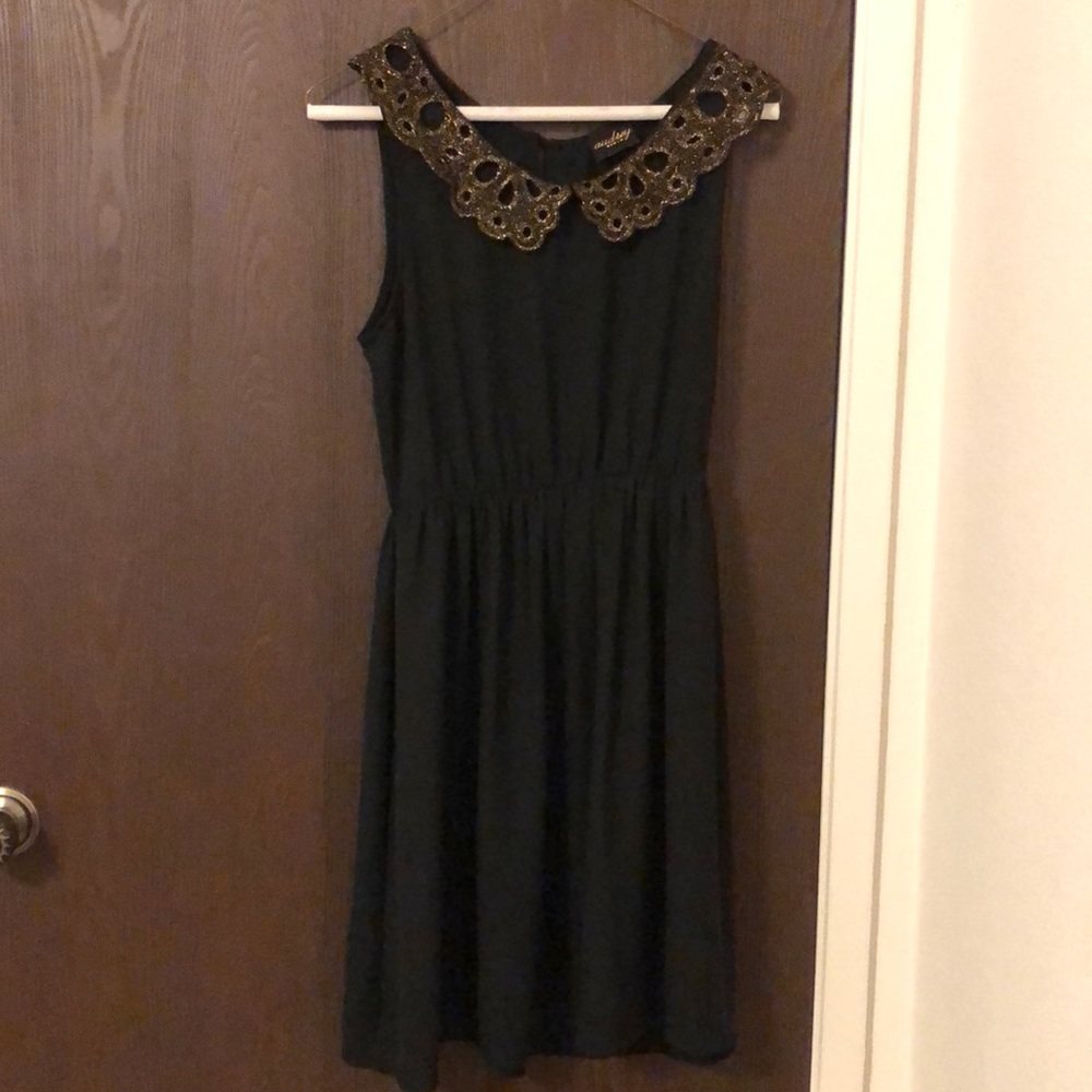 Black collared dress